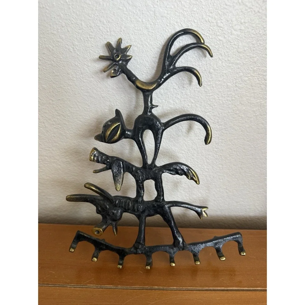 Vintage MCM Walter Bosse‎ Ebonized Brass Key Holder 